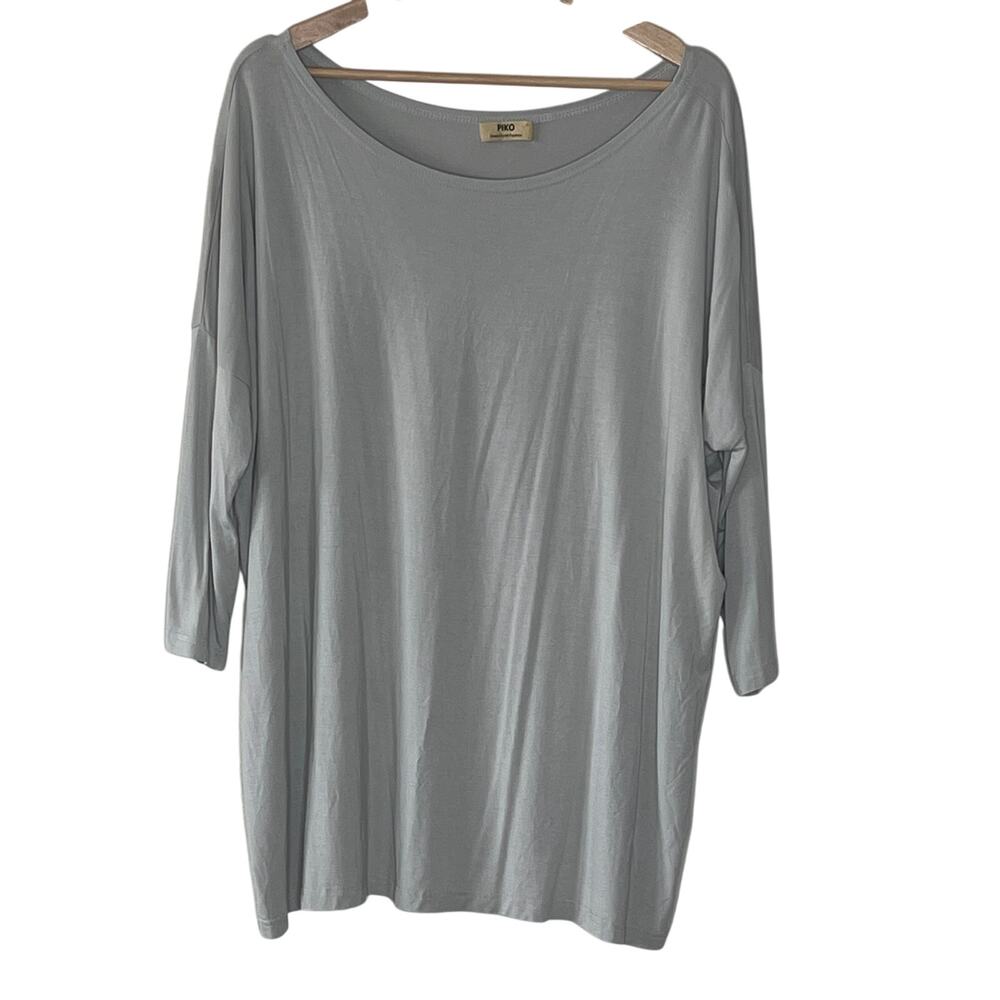 PIKO Green Earth Fashion Womens Light Gray Bamboo Oversized‎ Tunic Top T185143